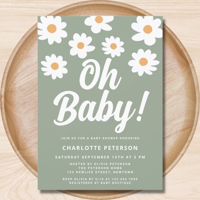 Invitación Daisy Blue Baby Shower (Subido por el creador)