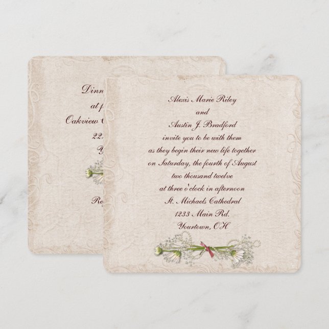 Invitación Daisy Boda Elegance (Anverso / Reverso)