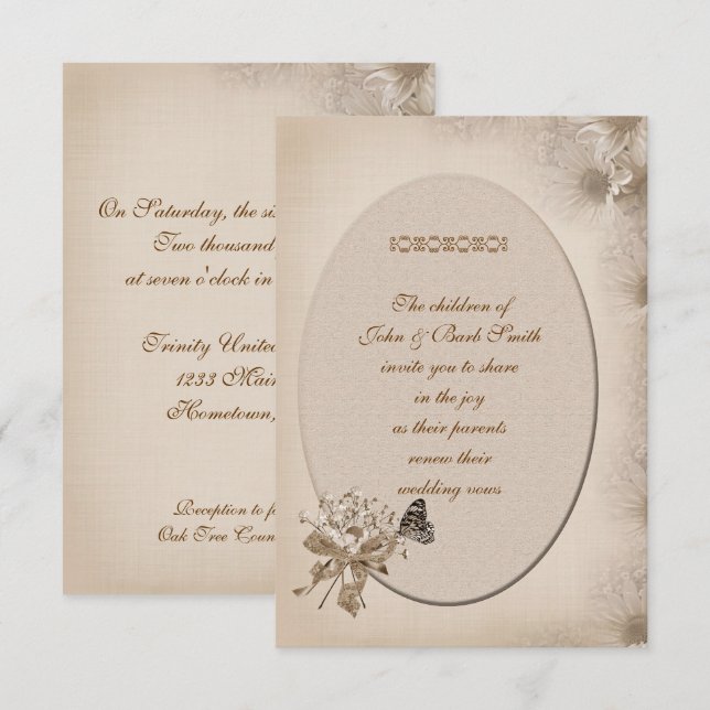 Invitación Daisy Boda Vow Renewal (Anverso / Reverso)