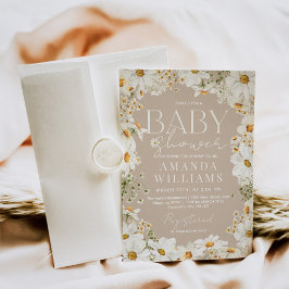 Invitación Daisy Boho Wildflower Baby Shower