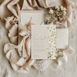 Invitación Daisy Boho Wildflower Moderna Ducha nupcial