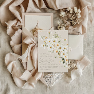 Invitación Daisy Boho Wildflower Moderna Ducha nupcial