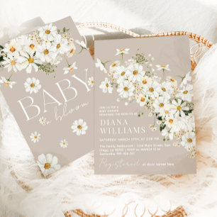 Invitación Daisy Boho Wildflower Rustic Baby Shower