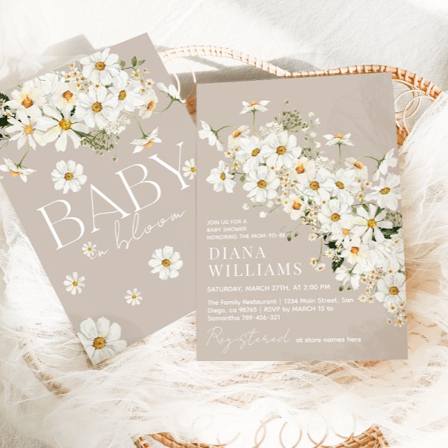 Invitación Daisy Boho Wildflower Rustic Baby Shower (Subido por el creador)