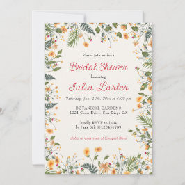 Invitación Daisy Botánico Peony Flower Garden Bridal Shower