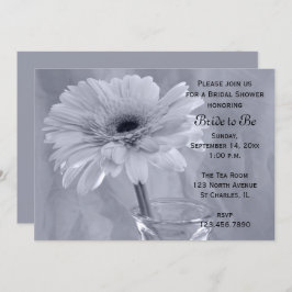 Invitación Daisy Bridal Shower de color azul pálido