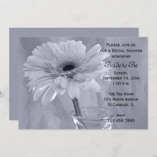 Invitación Daisy Bridal Shower de color azul pálido