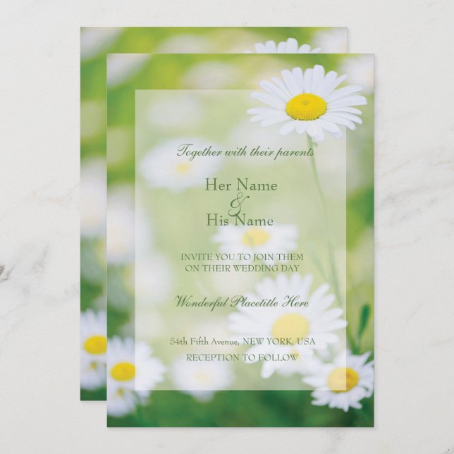Invitación Daisy Daisies Boda de verano floral (Anverso / Reverso)