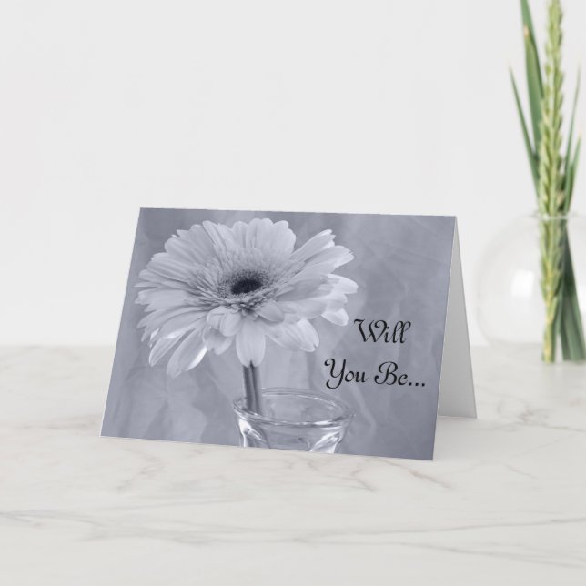 Invitación Daisy De Tintado Azul Pálido Serás Mi Novia (Anverso)