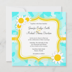 Invitación Daisy en Celeste Camo; Camuflaje