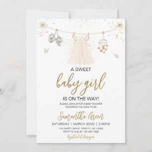 Invitación Daisy es un Chica de ropa de bebé Baby Shower