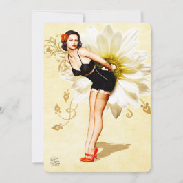 Invitación Daisy Face Pin Up Party Invitation