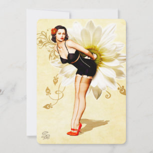 Invitación Daisy Face Pin Up Party Invitation