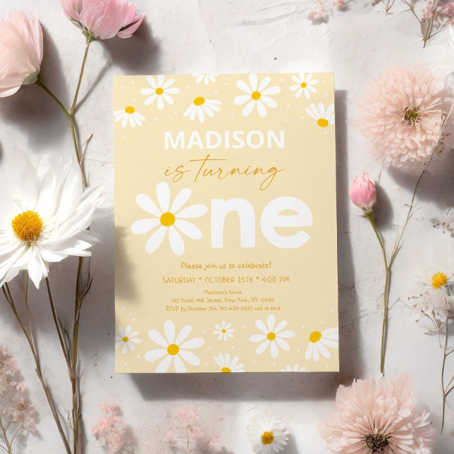 Invitación Daisy First Birthday (Subido por el creador)