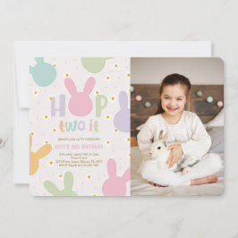 Invitación Daisy Floral Bunny 2º cumpleaños