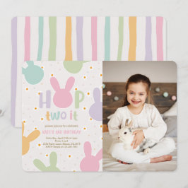 Invitación Daisy Floral Bunny 2º cumpleaños