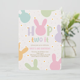 Invitación Daisy Floral Bunny 2º cumpleaños