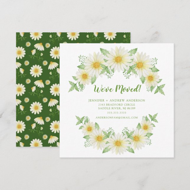 Invitación Daisy Floral en movimiento (Anverso / Reverso)