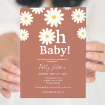 Daisy Floral Terracota Bohemian Baby Shower