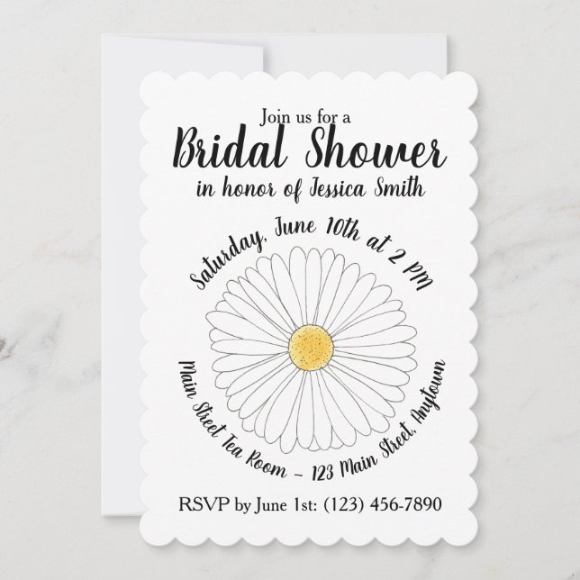 Invitación Daisy Flower Bridal Baby Shower Floral Garden (Anverso)