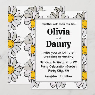 Invitación Daisy Flower Floral Daisy Boda