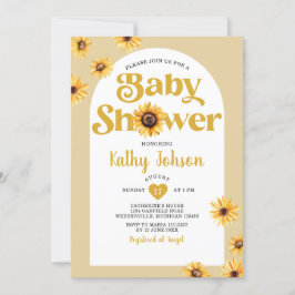 Invitación Daisy Flowers Arch Boho Baby Shower Sunflowers