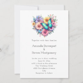 Invitación Daisy Flowers with a Beautiful Butterfly Wedding