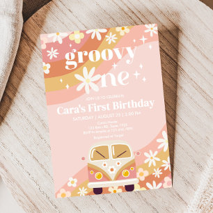 Invitación Daisy Groovy Fiesta de cumpleaños