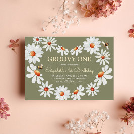 Invitación Daisy Groovy Un primer cumpleaños