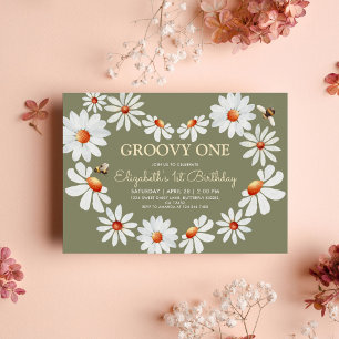 Invitación Daisy Groovy Un primer cumpleaños