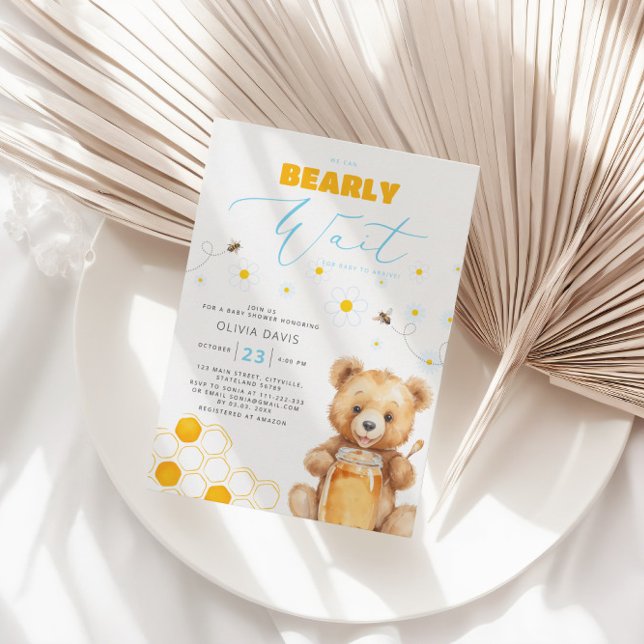 Invitación Daisy, Honey & Baby Bear Baby Shower (Subido por el creador)
