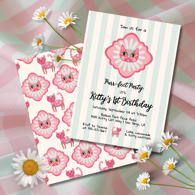Invitación Daisy Kitty Face Fiesta de Cumpleaños perfecta (Subido por el creador)