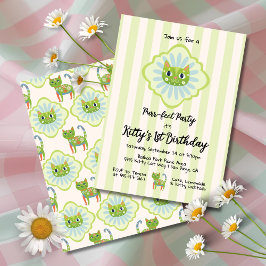Invitación Daisy Kitty Face Purr-fect Birthday Party Invitati