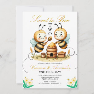 Invitación Daisy, la Fiesta de cumpleaños número dos, dulce y