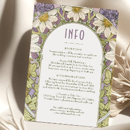Invitación Daisy Lavender Boda Insertar INFO Art Nouveau