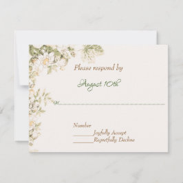 Invitación Daisy, Lily of the Valley on Ecru Wedding RSVP