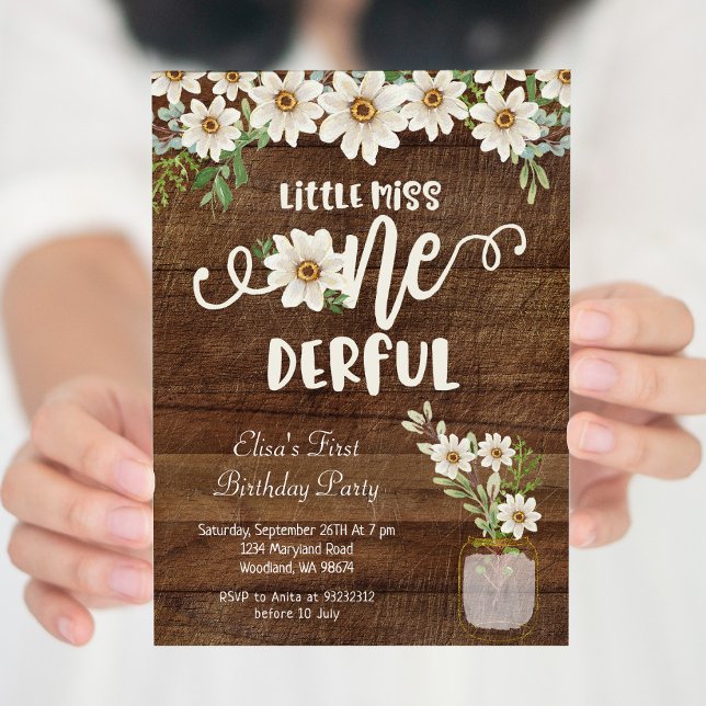 Invitación Daisy Little Miss ONE cumpleaños maravilloso (Subido por el creador)