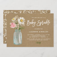 Daisy Mason Jar Kraft Papel cae Bebé se roce