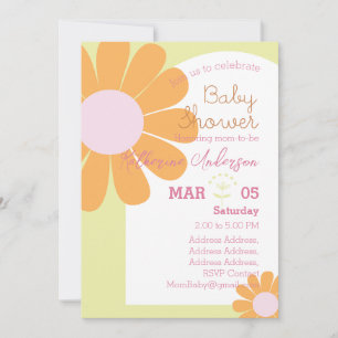 Invitación Daisy Moda Pastel Green Baby Shower