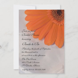 Invitación Daisy naranja y ducha de novia satinada