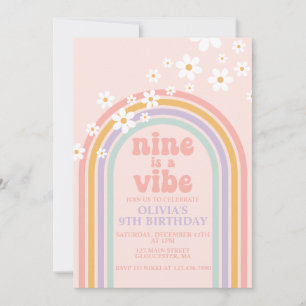 Invitación Daisy Nine es un cumpleaños número 9 de Vibe Paste