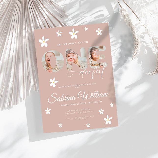 Invitación Daisy no es maravillosa foto del primer cumpleaños (Subido por el creador)