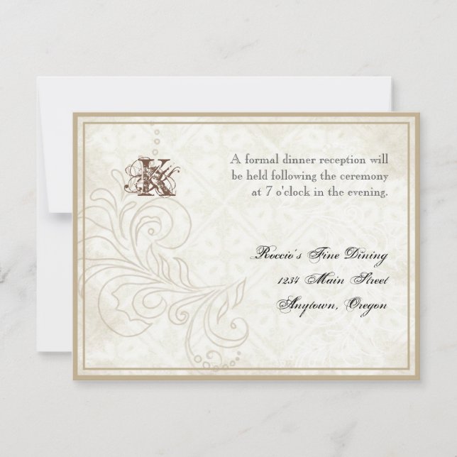 Invitación Daisy, Pansy, Rosa en mariposa - Recepción de boda (Anverso)