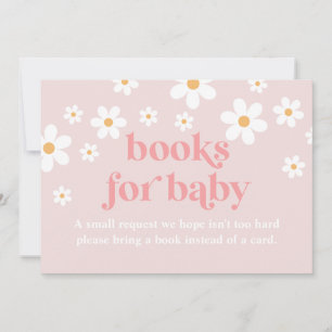 Invitación Daisy Pink Retro Baby Shower Books para bebé