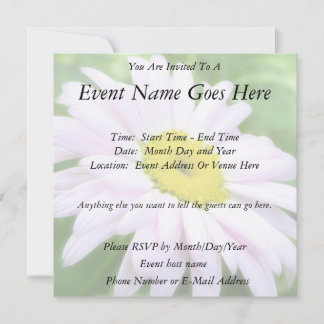 Invitación Daisy pintado de color rosa pálido