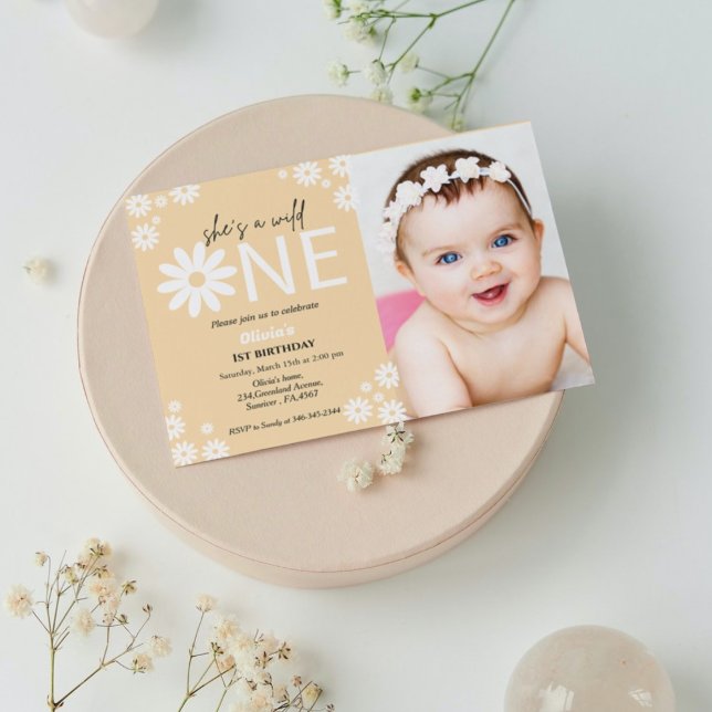Invitación Daisy Primera fiesta de cumpleaños bohemias salvaj (Subido por el creador)