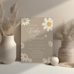 Invitación Daisy Retro Boho Baby Shower