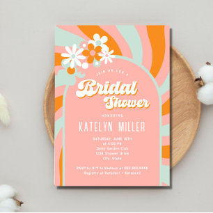 Invitación Daisy Retro Bridal Shower