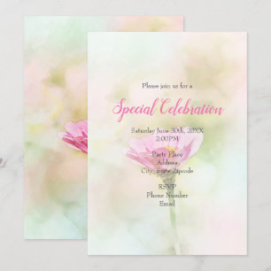 Invitación 'Daisy Rosa Único' En Cualquier Ocasión