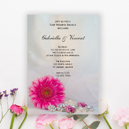 Invitación Daisy rosado y botones postBoda Brunch